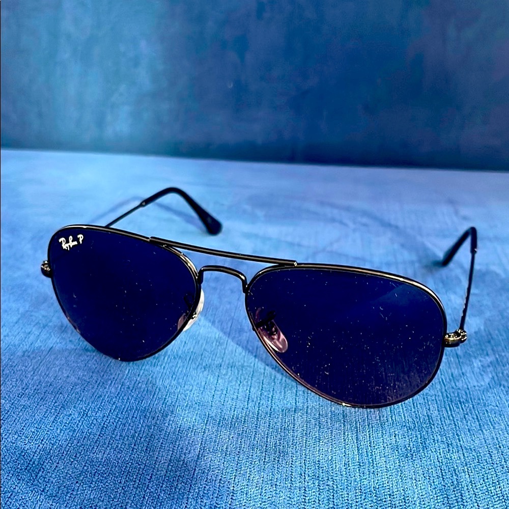 Ray-Ban Black Polarized Aviator Sunglasses